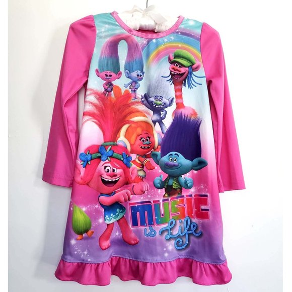 Dreamworks Pajamas Trolls Music Is Life Nightgown Girls Poshmark